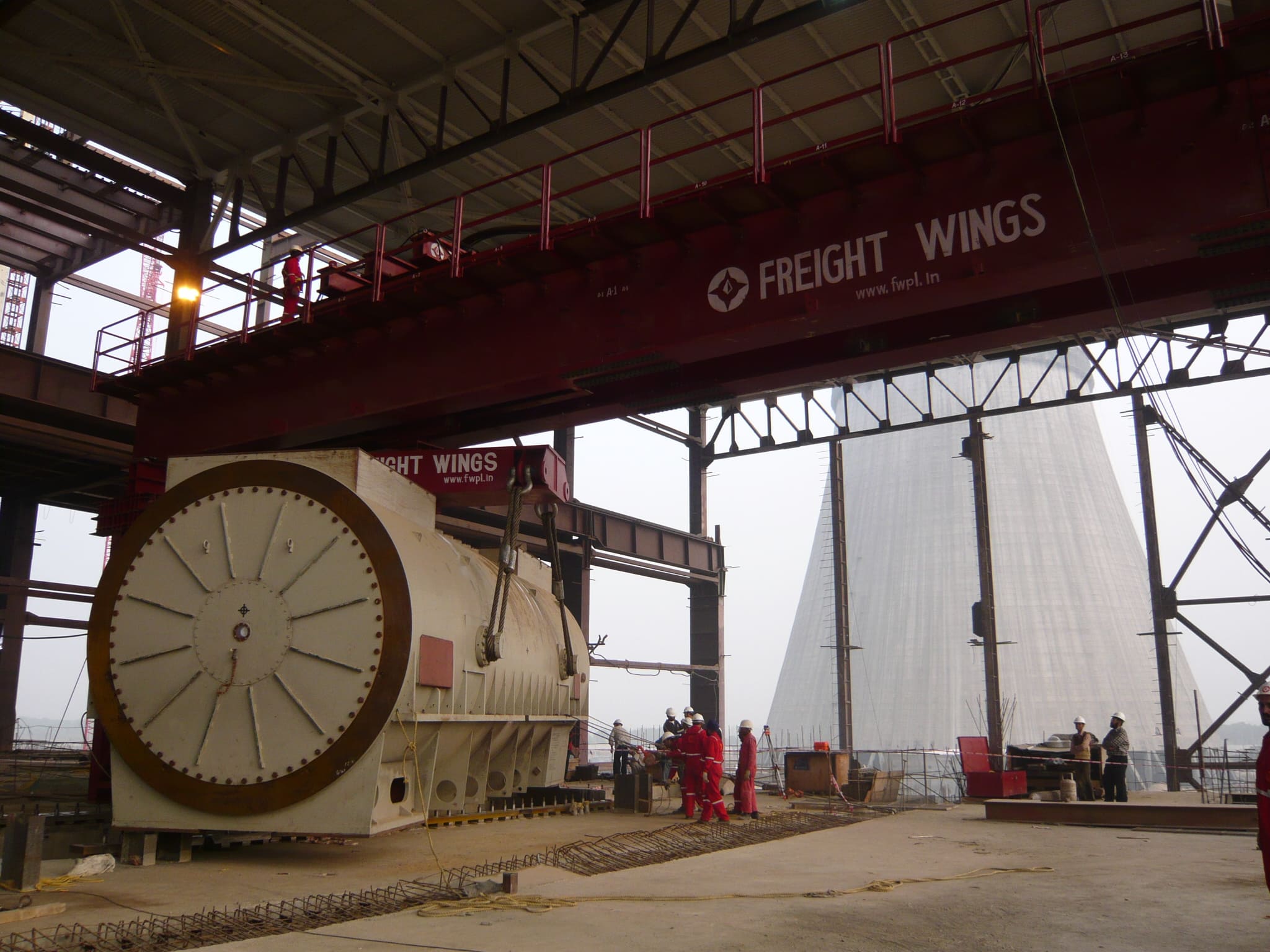 Installation of Generator Stator Rajiv Gandhi TPP Freight Wings